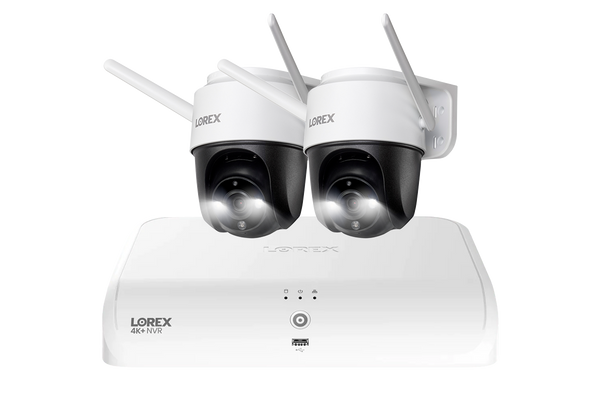 Lorex Fusion 4K+ 16 Channel (8 Wired + 8 Fusion Wi-Fi) 2TB NVR System with Two 2K Pan-Tilt Outdoor Wi-Fi Cameras