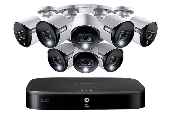8-Channel Security System with Active Deterrence 4K (8MP) Cameras featuring Smart Motion Detection and Color Night Vision