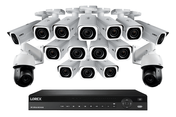 16-Channel NVR System with 4K Varifocal Nocturnal Cameras and 2K PTZ Domes Cameras