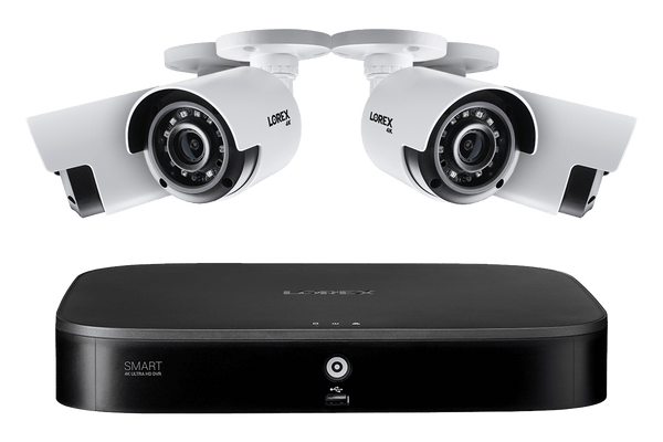8-Channel Security System with Four 4K (8MP) Cameras featuring Smart Motion Detection and Color Night Vision
